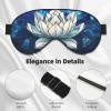 Stained Glass Lotus Mandala Blue Sleep Mask Eye Mask with Adjustable Strap, Eye Sleep Shade Cover Blocks Light for Women Men Airplane Travel Nap Meditation view 4