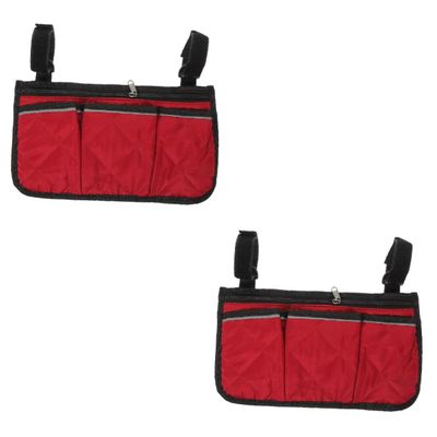 BESPORTBLE 2pcs Stroller Hanging Bag for Wheelchair Multi-Pocket Side Organizer Storage Bag Wear Material for Adults and Seniors for Mobility
