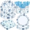 140 Pcs Ocean Seashell Beach Party Decorations Beach Theme Party Supplies Seashell Disposable Plates Paper Plates Napkins Forks for Kids Summer Birthday Baby Shower Serves 20 view 1
