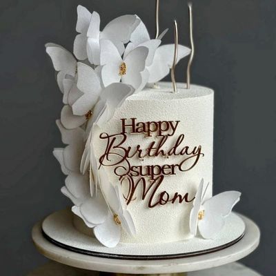 LZGXZF 1 PCS Acrylic Happy Birthday Super Mum Cake Topper,Golden Birthday Party Cake Decorations,Mom Best Mom Ever Happy Mothers Day Mother's Party Decorations Supplies