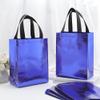 SOFPLATE 12Pcs 10 x 7.8 x 4 inch Iridescent Gift Bags Reusable Tote Gift Bag with Handle Non-woven Fabric Waterproof Glossy Finish Party Favor Supplies for Birthday Wedding Bridal Shower Goodie Candy view 3