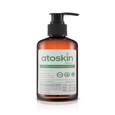Atoskin Shower Gel for Eczema, Psoriasis, Dermatitis, and Anti-Itch Relief with RicoBio JA7 - for Atopic Dermatitis Patents (6.8 oz)