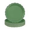 sunepany 50 Pieces Green Paper Plates 9 Inch Scalloped Dessert Plates Disposable Sage Green Dinner Plates for Bridal Baby Shower Wedding Graduation Birthday Party Decorations Cake Plate Supplies view 1