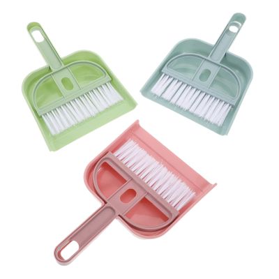 VALICLUD 3sets Mini Broom and Dustpan for Efficient Cleaning Portable Handheld Whisk Brush and Dust Pan Kit for Desktop Cat Litter Box Use
