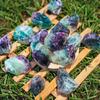 1 Lb Large Rough Fluorite Stone Raw Fluorite Crystal Stone Natural Rainbow Fluorite Purple Fluorite Healing Stones for Tumbling, Wire Wrapping, Wicca Reiki, Meditation view 3