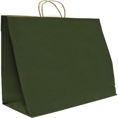 100-Pack Kraft Paper Gift Bags with Twisted Handles Durable, Recyclable Shopping Bags for Retail, Parties, Weddings, Birthdays & Small Business Packaging - (Green, 19.7 x 17.7 x 4.7")