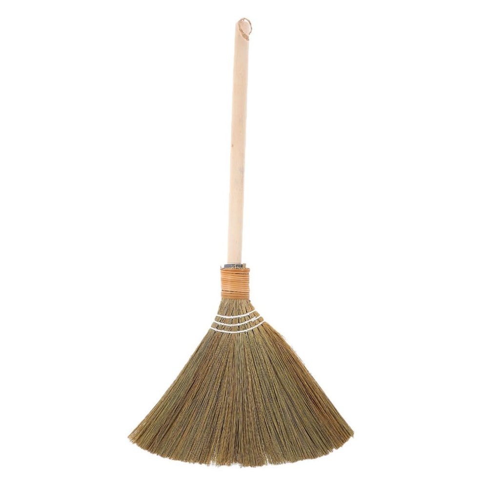 SHERCHPRY Asian Woven Broom Corn Broom Handle Dusting Brush Versatile Easy Storage