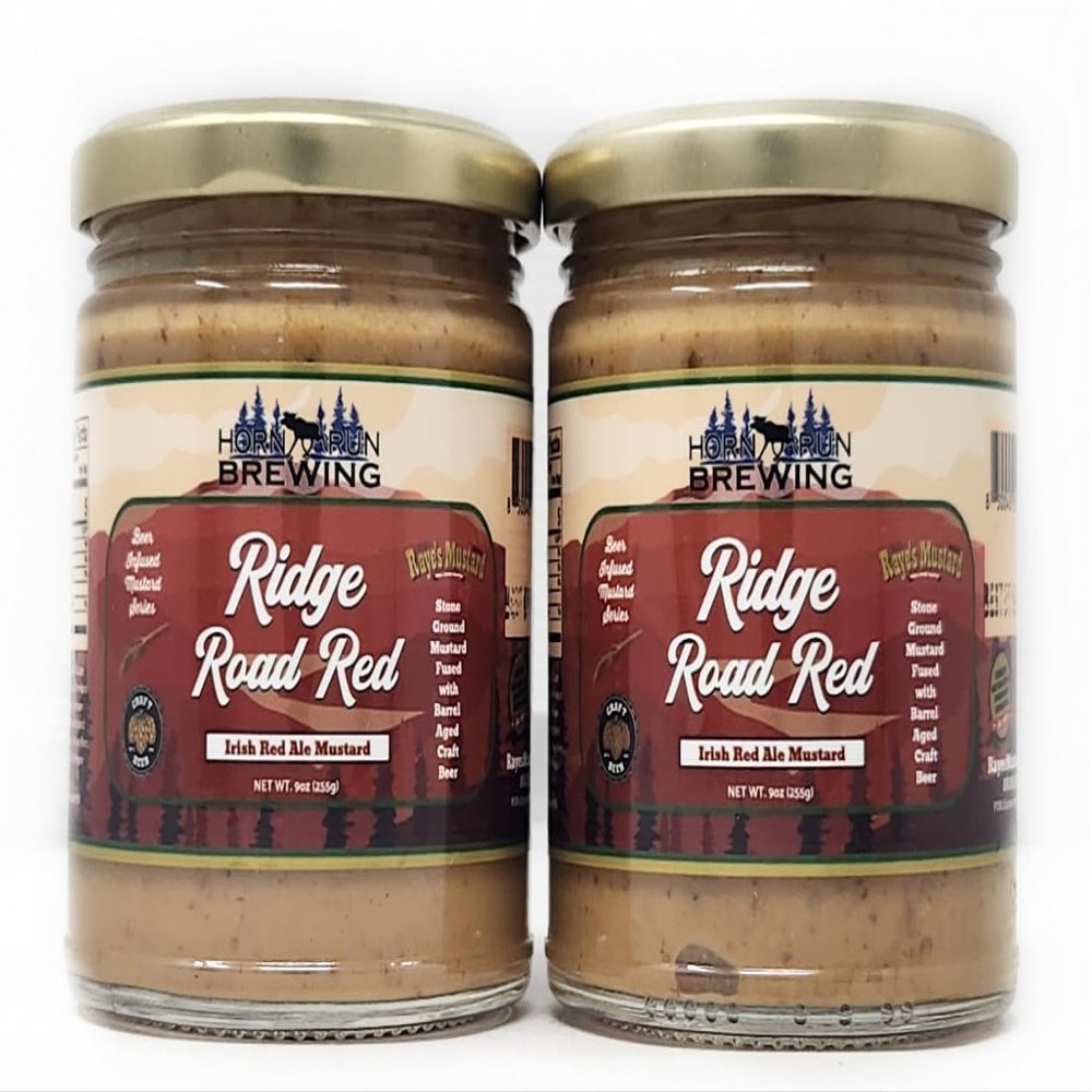 2 Pack of Authentic Award Winning Raye's Mustard (9oz, Horn Rub Brewing Ridge Road Red Mustard)