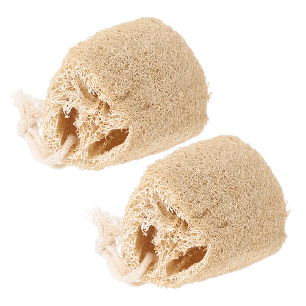 Beaupretty Dish Scrub Sponges Natural Loofah Kitchen Cleaning Tools 2 Exfoliating Brushes