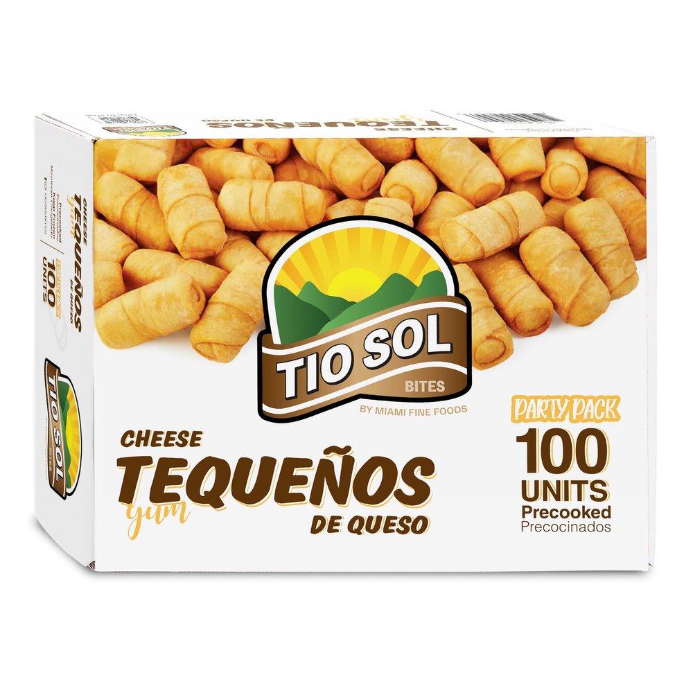 Tio Sol Bites Tequeos de Queso Pre-Cooked Frozen Cheese Sticks, Ready to Heat. (100 Units)