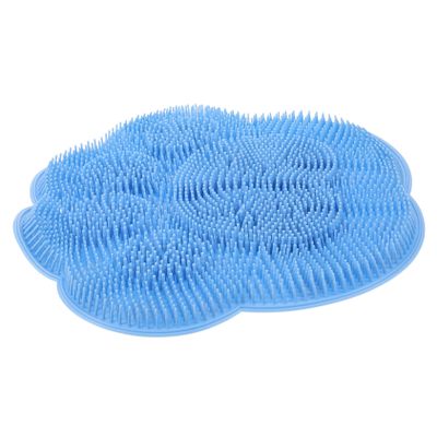 HAPINARY Exfoliating Scrubber Mat with Cup for Back and Foot Cleaning Gentle Massage for Shower Use Wall-Mounted Bath Accessory Design