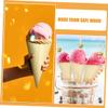 Zerodeko 50pcs Wooden Egg Roll Container Miniature Cake Cones Serving Dispenser Ice Cream Cone for Mini Sugar Cone Ice Cream Holder Small Mini Waffle Cones Charcuterie Mold Party Beige view 3