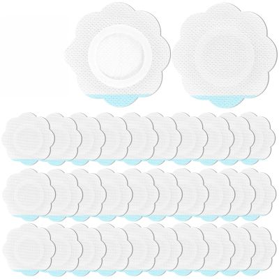 30 Pcs Disposable Castor Oil Patches,Spunlace Absorbent Wrap,Highly Absorbent,Leak-Proof,Self-Adhesive,No Wash,Breathable(Oil Not Included) (Flower Shape,White)