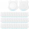 30 Pcs Disposable Castor Oil Patches,Spunlace Absorbent Wrap,Highly Absorbent,Leak-Proof,Self-Adhesive,No Wash,Breathable(Oil Not Included) (Bear Shape,White) view 1