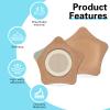 30 Pcs Disposable Castor Oil Patches,Spunlace Absorbent Wrap,Highly Absorbent,Leak-Proof,Self-Adhesive,No Wash,Breathable(Oil Not Included) (Star Shape,Skin Color) view 4