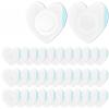 30 Pcs Disposable Castor Oil Patches,Spunlace Absorbent Wrap,Highly Absorbent,Leak-Proof,Self-Adhesive,No Wash,Breathable(Oil Not Included) (Heart Shape,White) view 1