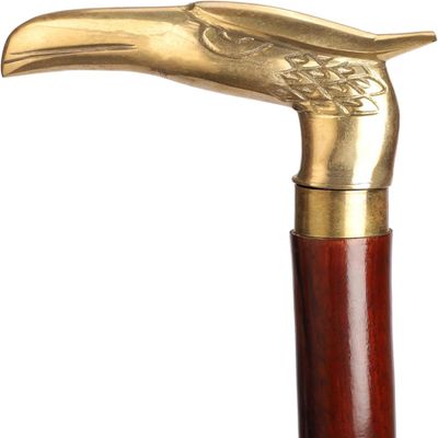 Nautical Brass Eagle Handle Vintage Wooden Walking Stick Cane 37 Inch Suitable for Men, Women, & Seniors.