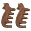 DEARMAMY 2pcs Cat-shaped Wooden Massage Comb Portable Scalp Massager for Stress Relief Gentle Hair Scalp Brush for Home Office and Travel Use view 1