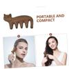 DEARMAMY 2pcs Cat-shaped Wooden Massage Comb Portable Scalp Massager for Stress Relief Gentle Hair Scalp Brush for Home Office and Travel Use view 3