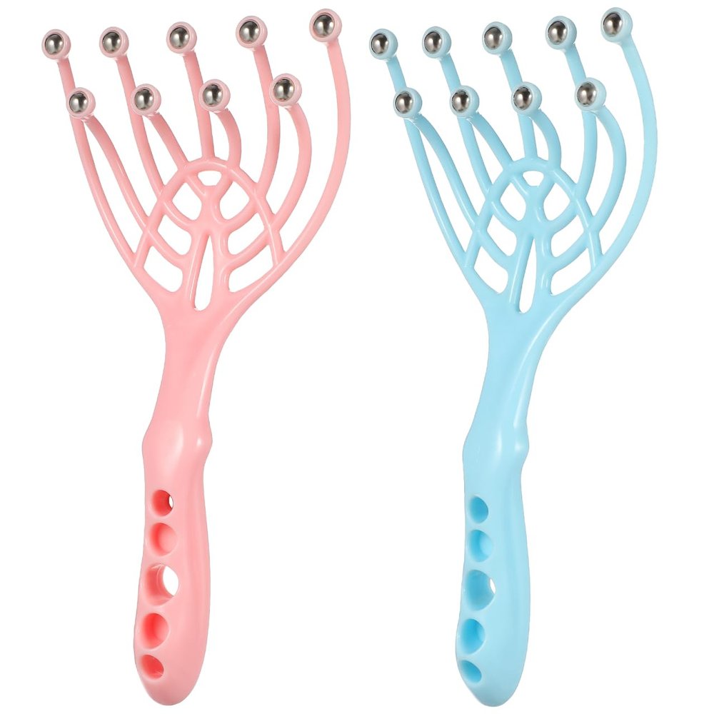 WRITWAA 2 Pack Scalp Massager with 9 Claws Handheld Head Massage Tool for Deep Relaxation Pressure Point Massage Portable Head Massager for Home Office Spa