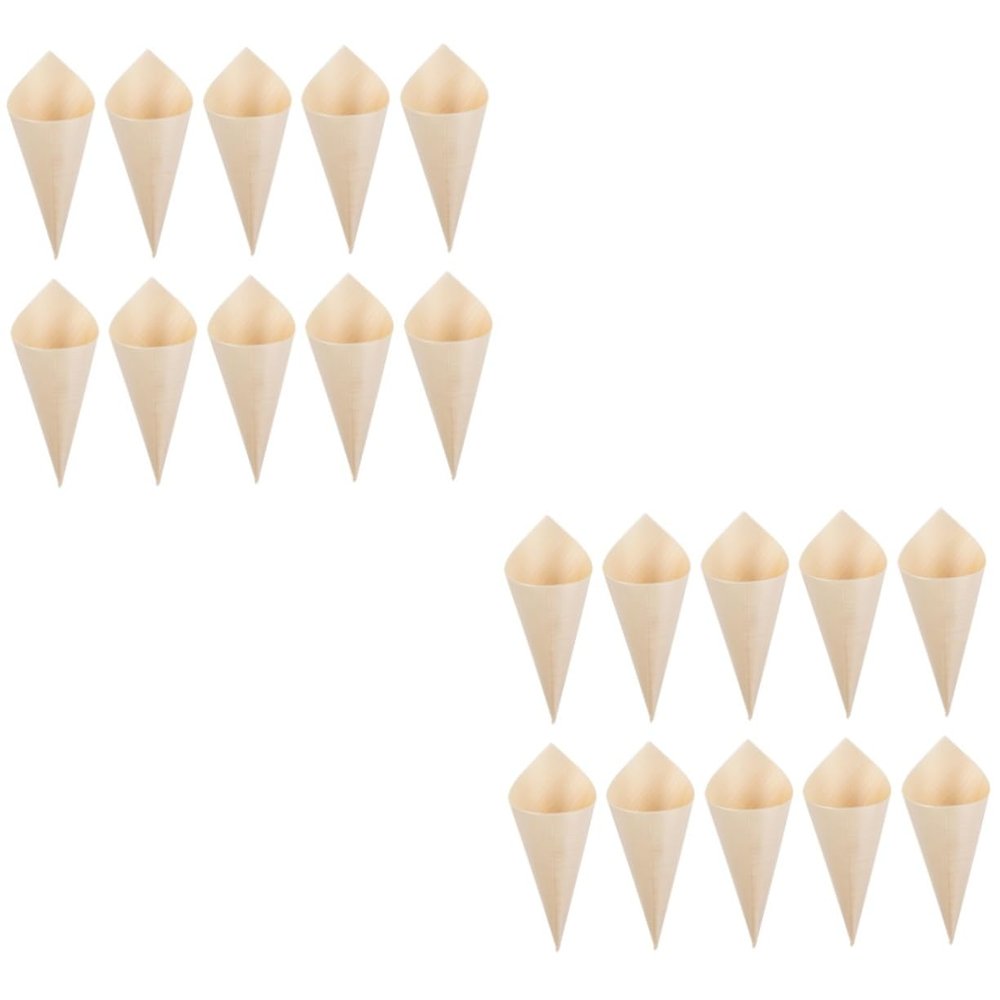 CALLARON 2sets Delicate Dessert Cones Compact Ice Cones for Charcuterie Food Sticks Cream 150pcs*2