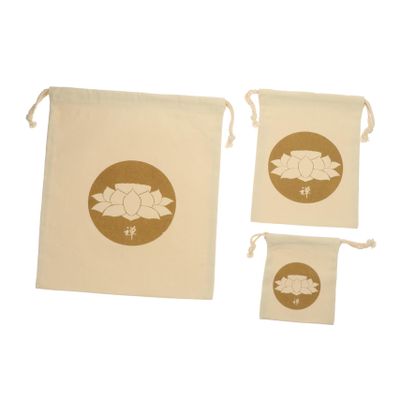 JOINPAYA 3pcs Drawstring Bag for Buddhist Singing Bowls Durable Cotton and Linen Meditation Pouch Secure Storage for Tibetan Sound Bowls Convenient and Practical Design for Meditation Yoga