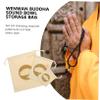 JOINPAYA 3pcs Drawstring Bag for Buddhist Singing Bowls Durable Cotton and Linen Meditation Pouch Secure Storage for Tibetan Sound Bowls Convenient and Practical Design for Meditation Yoga view 4