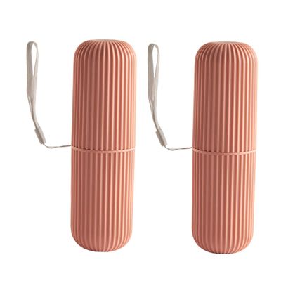HOODANCOS 2pcs Sundries Container Box Lanyard Portable Toothbrush and Toothpaste Holder Easy to Carry Travel Toothbrush Organizer for Home Camping