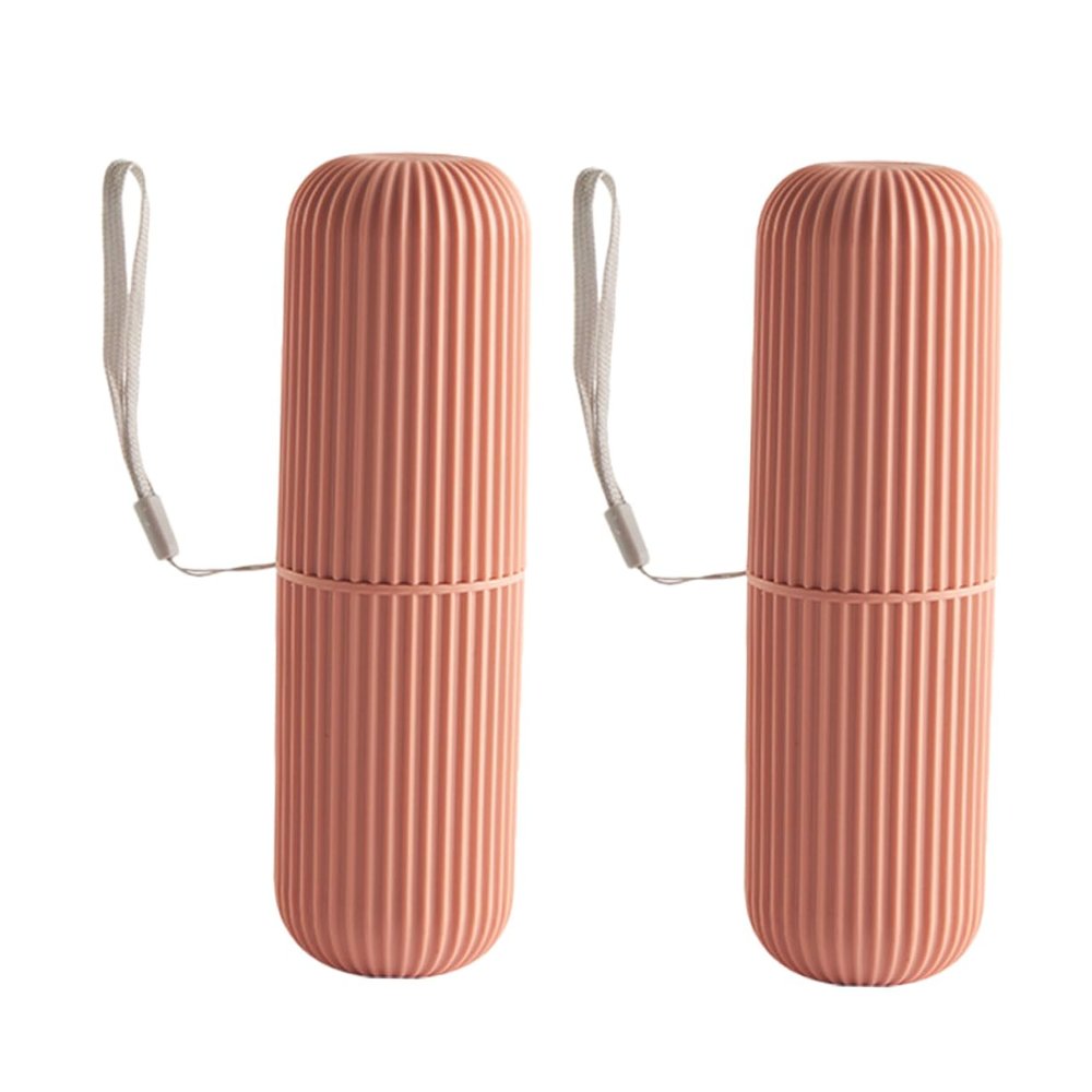 HOODANCOS 2pcs Sundries Container Box Lanyard Portable Toothbrush and Toothpaste Holder Easy to Carry Travel Toothbrush Organizer for Home Camping