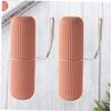 HOODANCOS 2pcs Sundries Container Box Lanyard Portable Toothbrush and Toothpaste Holder Easy to Carry Travel Toothbrush Organizer for Home Camping view 3