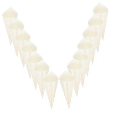Zerodeko 100pcs Disposable Wooden Dessert Cones Waffle Style Cones for Ice Cream Snacks and Treats Versatile Serving Bowls for Parties and Events