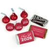 119ct Red Graduation Class of 2026 Wrapped Miniatures And Red Stickered Kisses Chocolate Candy Mix For Grad Gifts, School Event Giveaways & Party Favors view 1