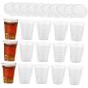 Ipetboom 50sets Disposable Transparent Beverage Cups Lids for Cold Drinks Juice Tea and Party Use and Drinkware view 1