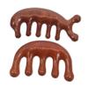 PACKOVE 2pcs Scalp Massage Wooden Comb Set Handheld Wide Tooth Comb for Scalp Relaxation for Home Travel Use Family Friends view 1