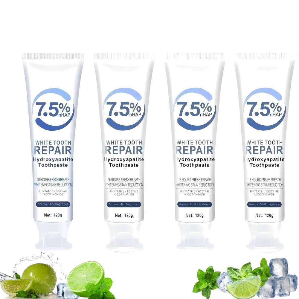 7.5% Hydroxyapatite Toothpaste, 7.5% Hydroxyapatite Toothpaste for Enamel Protection and Tooth Strengthening, White Tooth Repair, Sensitive Teeth, Gentle Mint, Daily Use for Oral Health (4)
