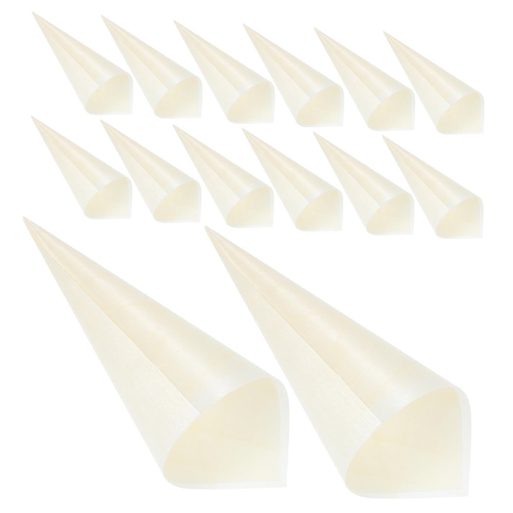 GANAZONO 100pcs Disposable Wooden Food Cones Versatile Ice Cream Holders Tasting Cups and Snack Containers for Parties and Catering Made from Safe Wood