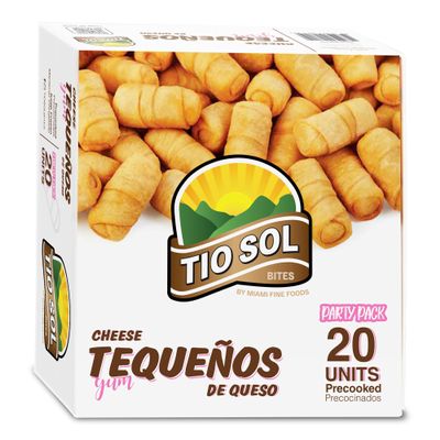 Tio Sol Bites Tequeos de Queso Pre-Cooked-Frozen Cheese Sticks, Ready to Heat. (20 Units)
