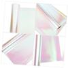 BEBEMOKO 1roll Rainbow Cellophane Wrapping Paper Iridescent Bouquet Wrap Premium Cellophane Material for Christmas Weddings Birthdays Crafts Versatile Packaging Supplies view 3