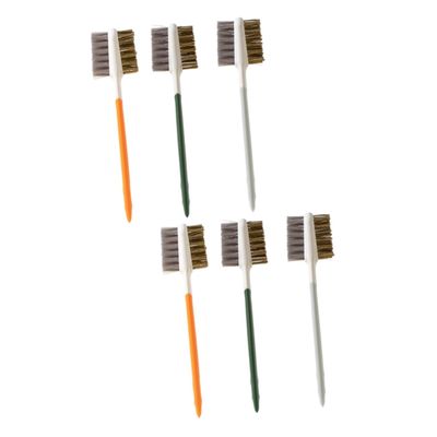 JECOMPRIS 2sets Stove Top Cleaning Brush Double-Ended Gas Stove Brush Stainless Steel Plastic Kitchen Cooktop Cleaner 3pcs*2