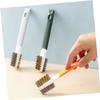 JECOMPRIS 2sets Stove Top Cleaning Brush Double-Ended Gas Stove Brush Stainless Steel Plastic Kitchen Cooktop Cleaner 3pcs*2 view 2