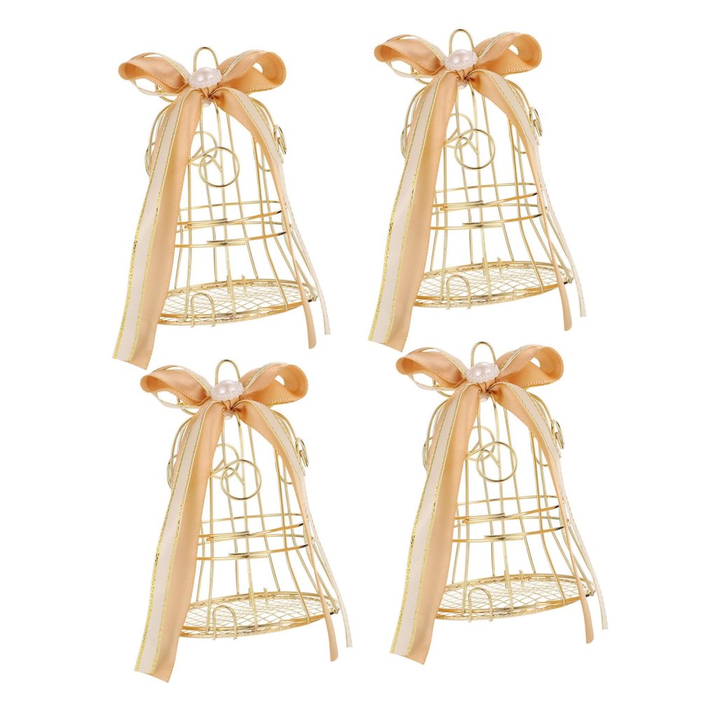 jojofuny 4pcs Decorative Bird Cage Candy Boxes Elegant Wedding Favor Boxes for Parties Material for Banquets Bridal Showers and Special Occasions