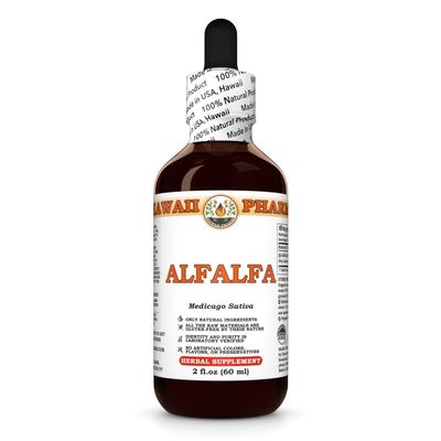 Alfalfa (Medicago Sativa) Dry Leaf Tincture, Made in Hawaii, Raw Materials, All Natural, Vegan, Pure Liquid Extract - 2 fl.oz
