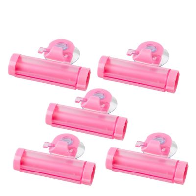 PartyKindom Toothpaste Squeezer Dispenser Creative Pink Tube Roller Facial Squeezer for Organization