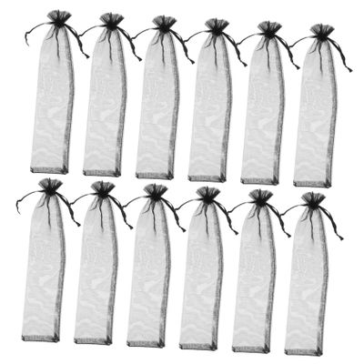 PACKOVE 50pcs Sheer Organza Mesh Bags Jewelry Pouches Wedding Hand Fan Sleeves Party Favor Bags Packaging