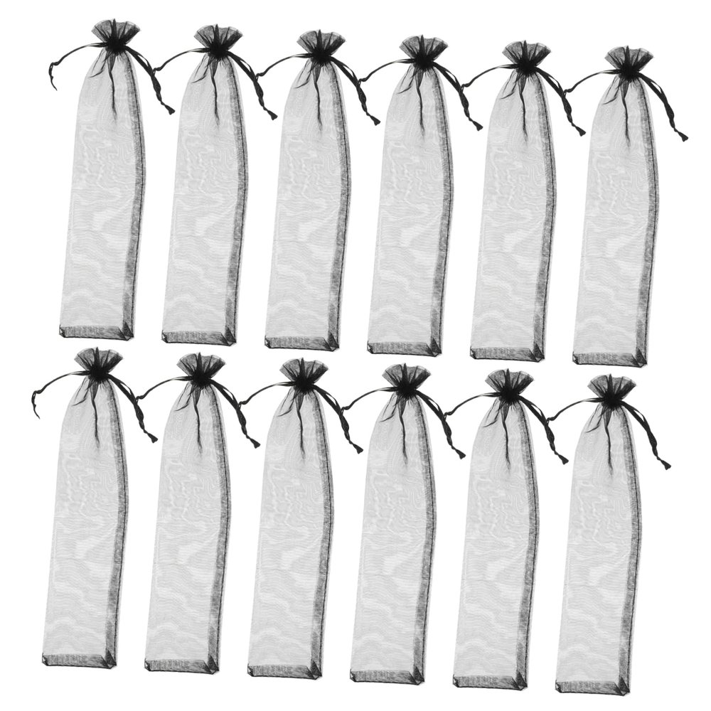 PACKOVE 50pcs Sheer Organza Mesh Bags Jewelry Pouches Wedding Hand Fan Sleeves Party Favor Bags Packaging