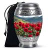 Beautiful Red Rose Large Funeral Urns for Adult Female Ashes - Cremation Memorial Urn for Adult Male Ashes - Decorative Burial Ashes - 10 Inch view 1