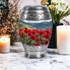 Beautiful Red Rose Large Funeral Urns for Adult Female Ashes - Cremation Memorial Urn for Adult Male Ashes - Decorative Burial Ashes - 10 Inch view 4