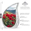 Beautiful Red Rose Funeral Urns for Human Ashes Adult Female & Male - Large Cremation Urn for Human Ashes - Memorial Burial Ashes - 10 Inch view 2