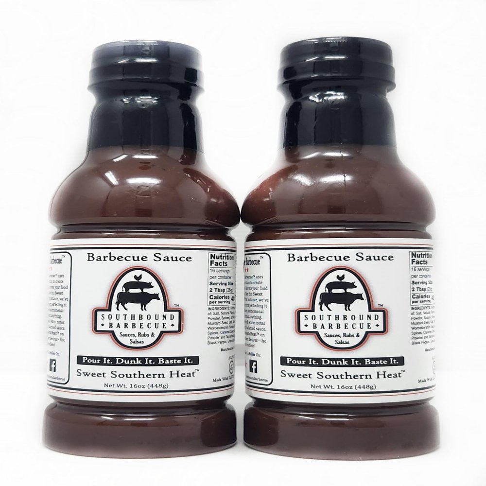 2 Pack of Sweet Southern Heat Southbound Barbecue Sauce 16oz Pour, Dunk Baste it