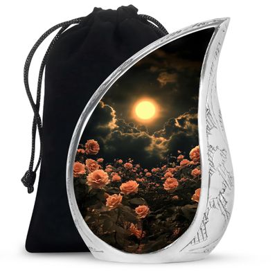 Eclipse Rose Large Memorial Urns for Human Ashes Adult Female & Male - Cremation Urn for Adult Ashes - Decorative Memorial Ashes - 10 Inch